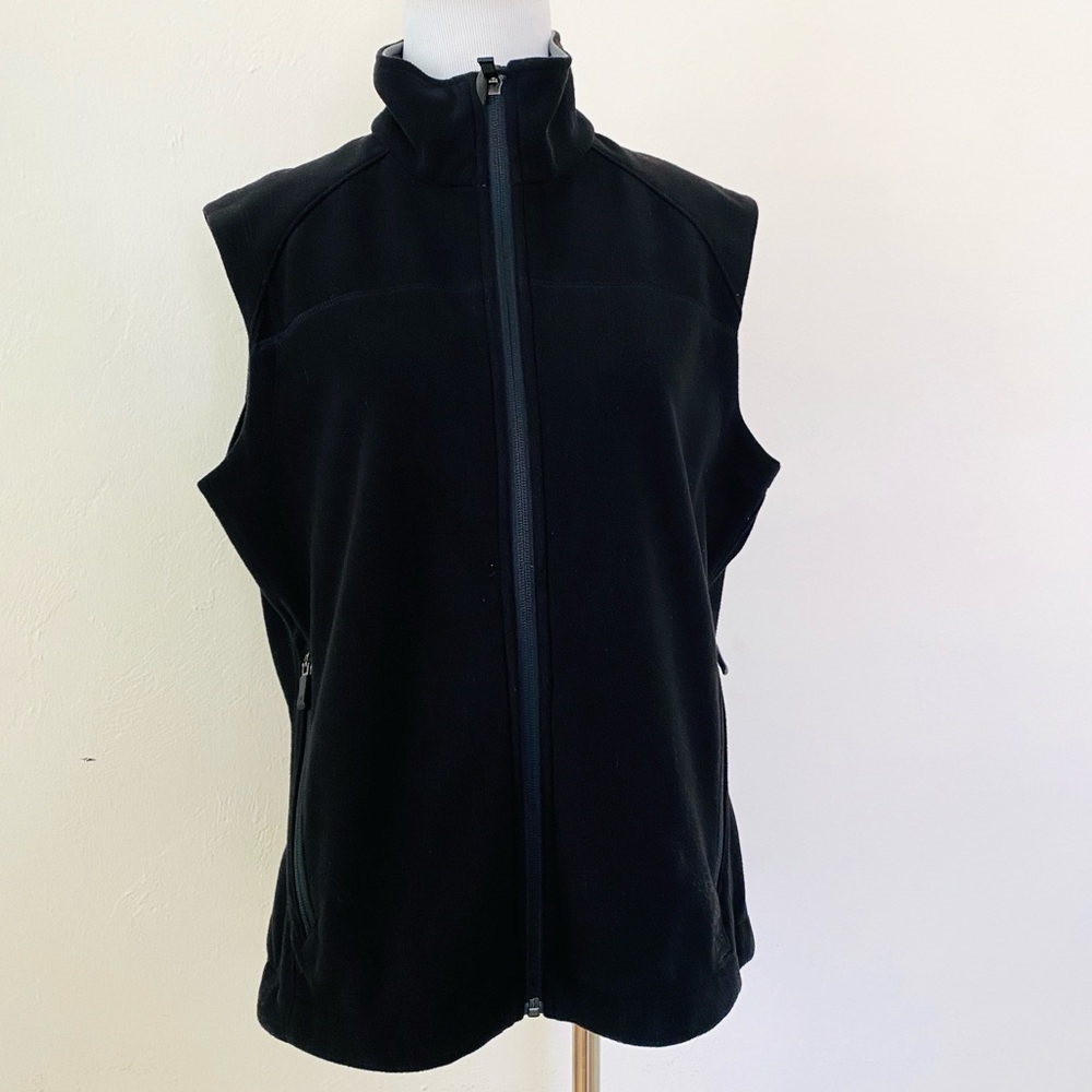 REI Vest Large Fleece Sleeveless Casual Outdoors Hiking Black Full Zip Gorpcore